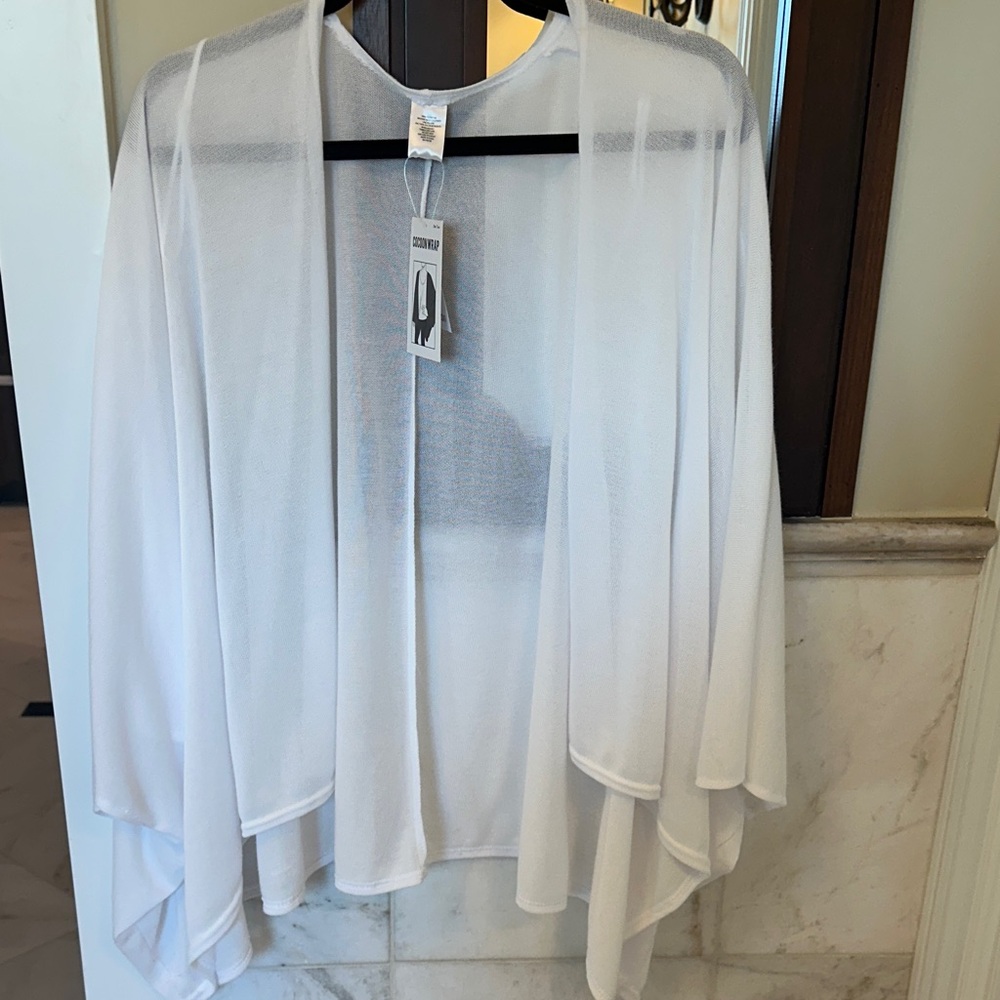 Dress Barn White Sheer Cape